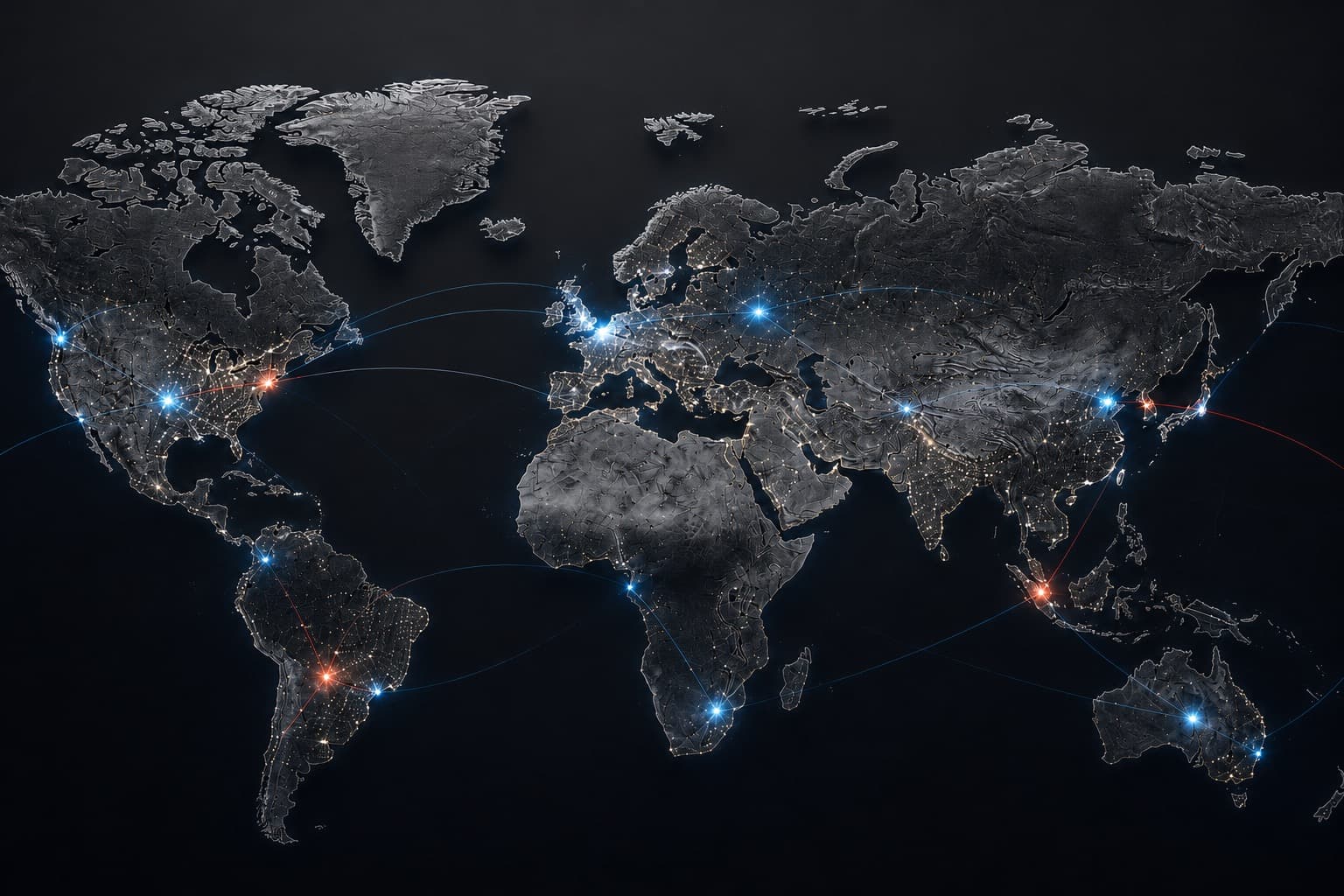 3D dark world map showing the global paranormal investigation network