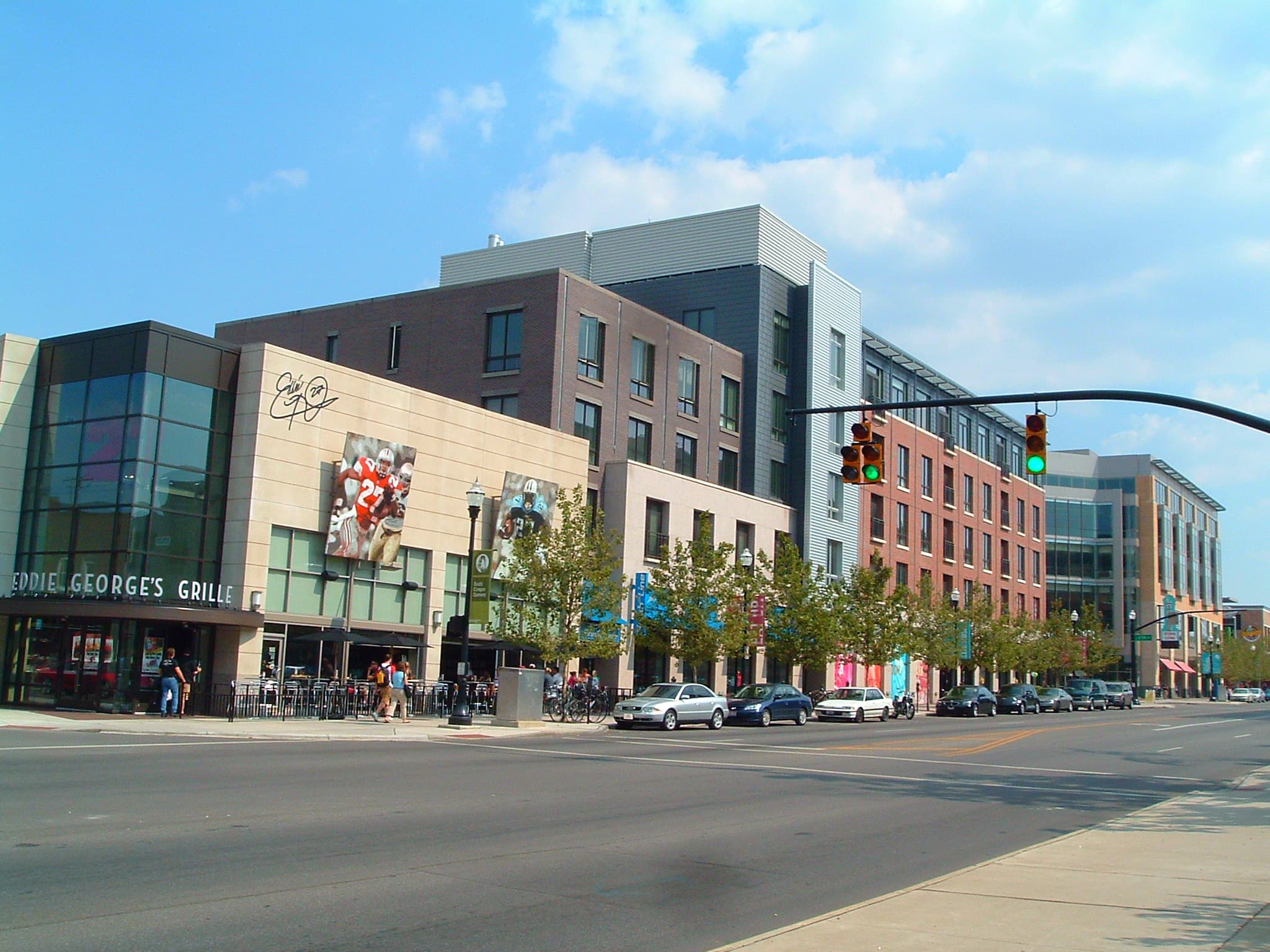 Street-level view of South Campus Gateway at The Ohio State University, photographed in August 2006.